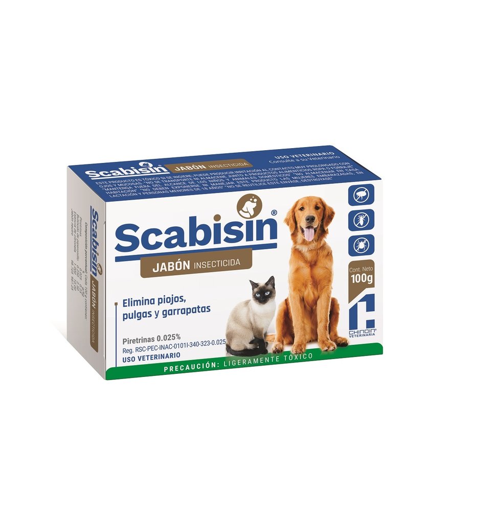 Ciudadano satisfacción etiqueta Scabisin jabón 100 gr - BandPets Farmacia Veterinaria